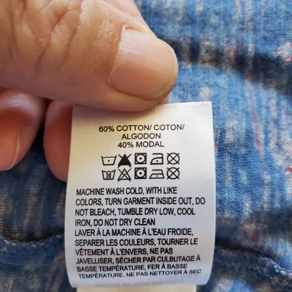 Lucky Brand Patterned Short Sleeve Top. Size Large - Picture 7 of 7